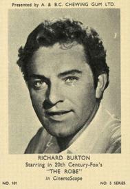 1954 A&BC Film Stars Series 3 #101 Richard Burton Front