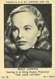 1954 A&BC Film Stars Series 3 #108 Peggy Cummins Front