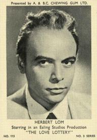 1954 A&BC Film Stars Series 3 #115 Herbert Lom Front