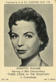 1954 A&BC Film Stars Series 3 #122 Dorothy McGuire Front