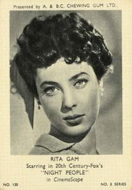 1954 A&BC Film Stars Series 3 #130 Rita Gam Front