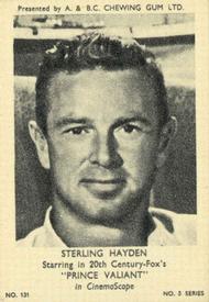 1954 A&BC Film Stars Series 3 #131 Sterling Hayden Front