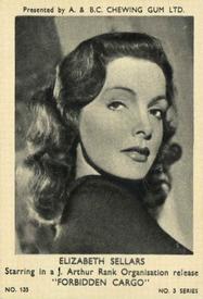 1954 A&BC Film Stars Series 3 #135 Elizabeth Sellars Front