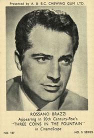 1954 A&BC Film Stars Series 3 #137 Rossano Brazzi Front