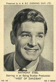 1954 A&BC Film Stars Series 3 #142 Anthony Steel Front