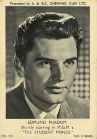 1954 A&BC Film Stars Series 3 #144 Edmund Purdom Front