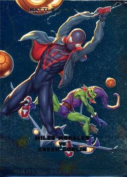 2022 Skybox Marvel Masterpieces - Battle Spectrum #BS-7 Miles Morales vs. Green Goblin Front