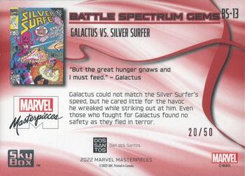 2022 Skybox Marvel Masterpieces - Battle Spectrum Red #BS-13 Galactus vs. Silver Surfer Back