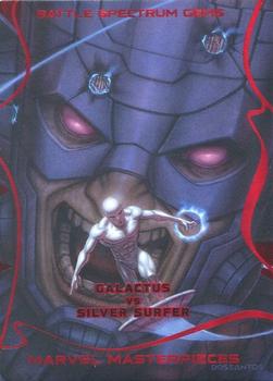 2022 Skybox Marvel Masterpieces - Battle Spectrum Red #BS-13 Galactus vs. Silver Surfer Front
