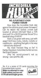 1979 Wall's Incredible Hulk Records #6 Furthest-Ever Power Throw Back