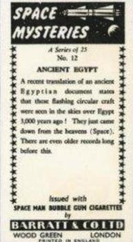 1966 Barratt Space Mysteries #12 Ancient Egypt Back