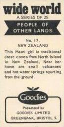1968 Goodies Limited Wide World People of Other Lands #17 New Zealand Back