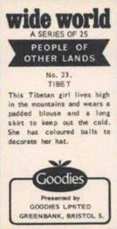 1968 Goodies Limited Wide World People of Other Lands #23 Tibet Back