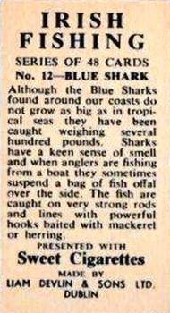1962 Sweet Cigarettes Irish Fishing #12 Blue Shark Back