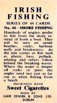 1962 Sweet Cigarettes Irish Fishing #44 Shore Fishing Back