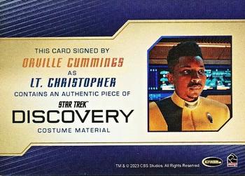 2023 Rittenhouse Star Trek Discovery Season Four - Autograph Relic #NNO Orville Cummings Back
