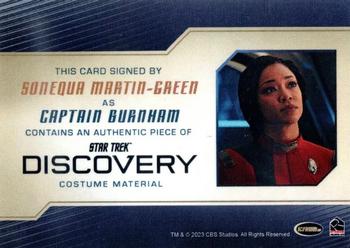 2023 Rittenhouse Star Trek Discovery Season Four - Autograph Relic #NNO Sonequa Martin-Green Back