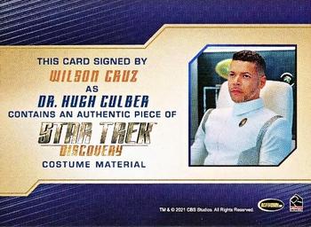 2023 Rittenhouse Star Trek Discovery Season Four - Autograph Relic #NNO Wilson Cruz Back