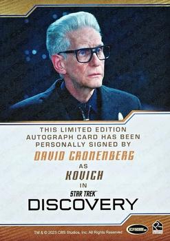 2023 Rittenhouse Star Trek Discovery Season Four - Archive Box Exclusive Autographs #NNO David Cronenberg Back