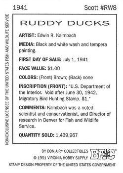 1992-94 Bon Air Federal Duck Stamps #RW8 Ruddy Ducks Back