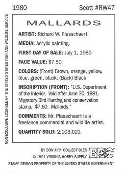 1992-94 Bon Air Federal Duck Stamps #RW47 Mallards Back