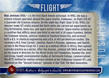 2023 Historic Autographs Flight - Foil #51 Mae Jemison Back