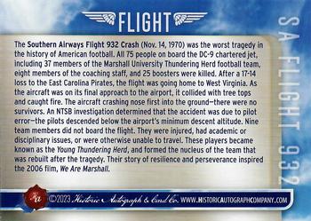 2023 Historic Autographs Flight - Foil #58 Southern Airways Flight 932 Back