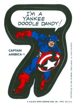 1975 Topps Comic Book Heroes Stickers - Acetate White Back Test #NNO Captain America-1 Front