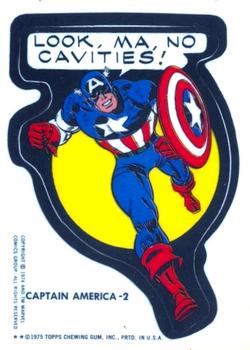 1975 Topps Comic Book Heroes Stickers - Acetate White Back Test #NNO Captain America-2 Front