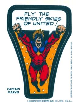 1975 Topps Comic Book Heroes Stickers - Acetate White Back Test #NNO Captain Marvel Front