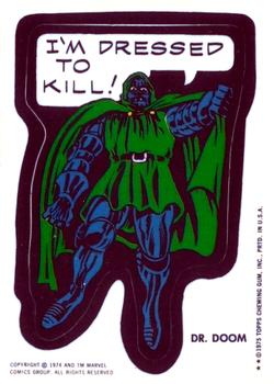 1975 Topps Comic Book Heroes Stickers - Acetate White Back Test #NNO Dr. Doom Front