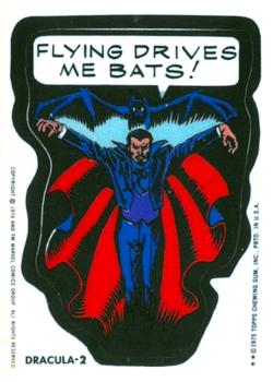 1975 Topps Comic Book Heroes Stickers - Acetate White Back Test #NNO Dracula-2 Front