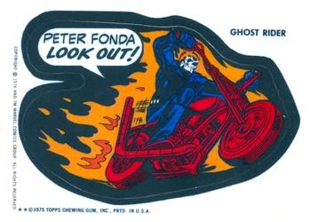 1975 Topps Comic Book Heroes Stickers - Acetate White Back Test #NNO Ghost Rider Front
