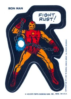 1975 Topps Comic Book Heroes Stickers - Acetate White Back Test #NNO Iron Man Front