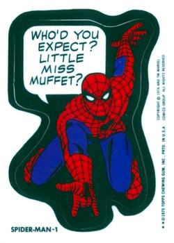 1975 Topps Comic Book Heroes Stickers - Acetate White Back Test #NNO Spider-Man-1 Front