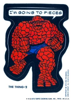 1975 Topps Comic Book Heroes Stickers - Acetate White Back Test #NNO The Thing-2 Front
