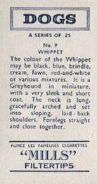 1958 Mills Dogs #9 Whippet Back