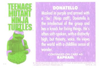 1990 Topps Ireland Ltd Teenage Mutant Ninja Turtles: The Movie #4 Donatello Back