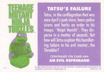 1990 Topps Ireland Ltd Teenage Mutant Ninja Turtles: The Movie #83 Tatsu's Failure Back
