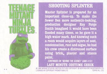1990 Topps Ireland Ltd Teenage Mutant Ninja Turtles: The Movie #130 Shooting Splinter Back