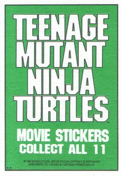 1990 Topps Ireland Ltd Teenage Mutant Ninja Turtles: The Movie - Stickers #9 Michaelangelo Back