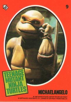1990 Topps Ireland Ltd Teenage Mutant Ninja Turtles: The Movie - Stickers #9 Michaelangelo Front