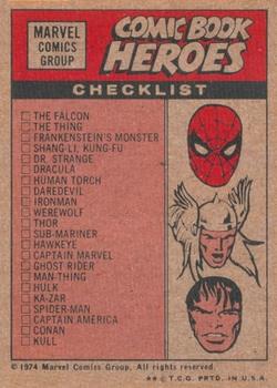 1974 Topps Comic Book Heroes Stickers Test Issue (T-34) - Fantastic Four Puzzle / Checklists #NNO Fantastic Four (Bottom Center) Back