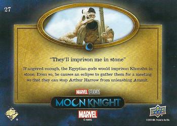 2023 Upper Deck Marvel Moon Knight #27 They’ll Imprison Me In Stone Back