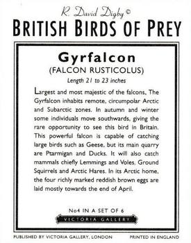 1996 Victoria Gallery British Birds of Prey Series 2 #4 Gyrfalcon Back