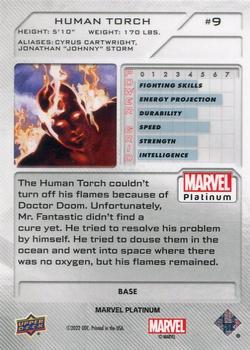 2023 Upper Deck Marvel Platinum #9 Human Torch Back