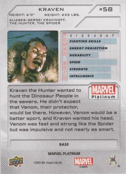 2023 Upper Deck Marvel Platinum #58 Kraven Back
