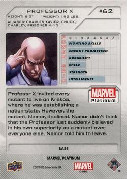 2023 Upper Deck Marvel Platinum #62 Professor X Back