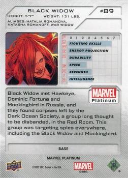 2023 Upper Deck Marvel Platinum #89 Black Widow Back