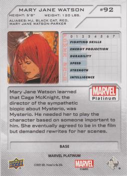 2023 Upper Deck Marvel Platinum #92 Mary Jane Watson Back